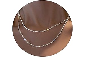 Silver Layered Necklaces for Women - Formal Necklace with Delicate Snake Twist...