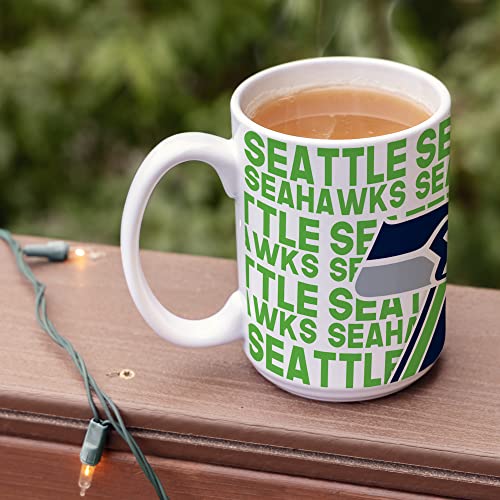Image of Rico Industries NFL Football 15 oz White Ceramic Mug