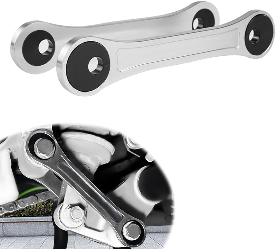 Xitomer 0-1.2'' Adjustable Lowering kit, Fit for Gen 3 KLR650 2022 2023 2024 / Gen 2 KLR650 2008-2018 Suspension Links Lower Link (Silver)