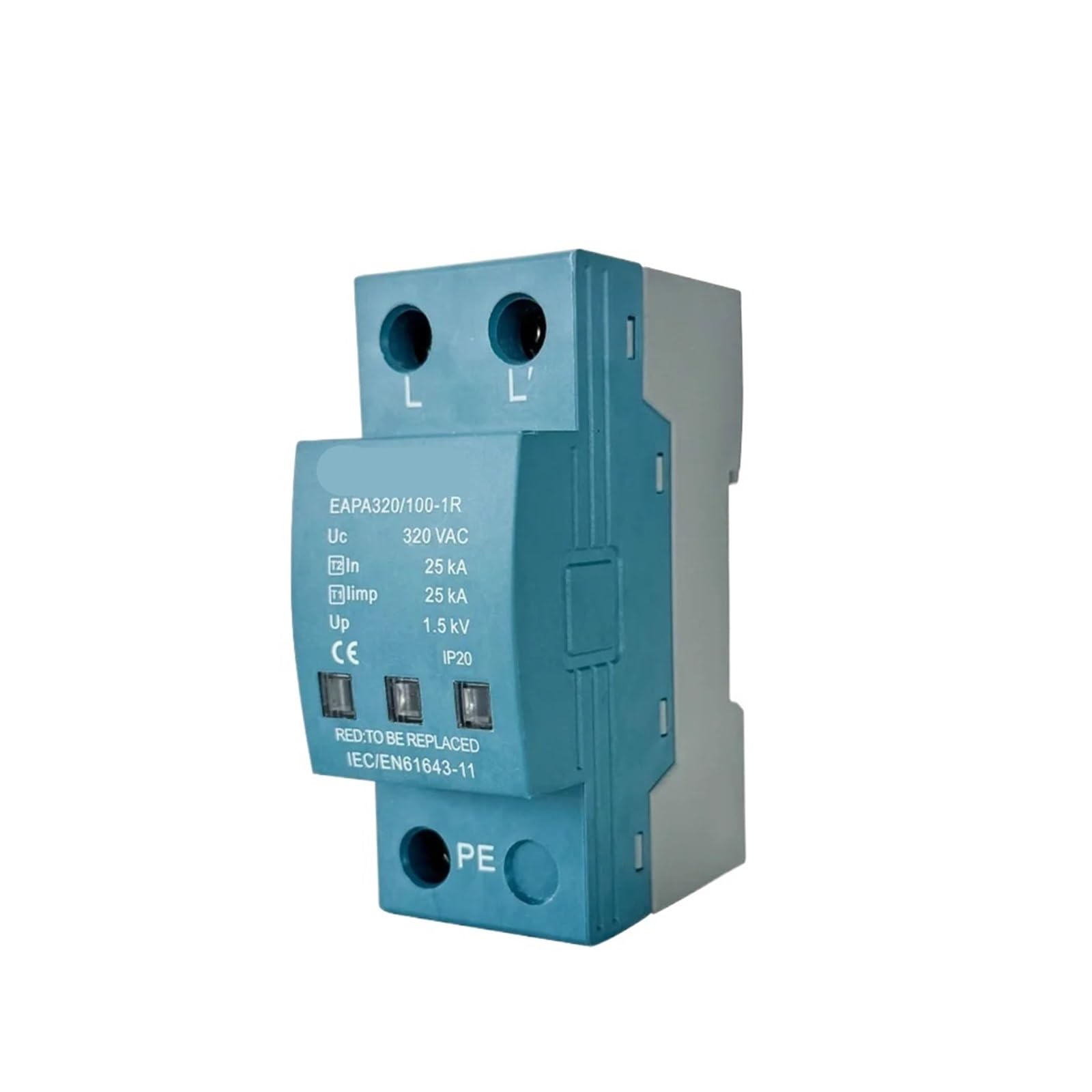 LEOTNNDQ 1P Surge Protector 100KA, Surge Arrester T1+T2, Surge Protector AC 220V 230V 320V 385V 440V(1P 275V,No RC)
