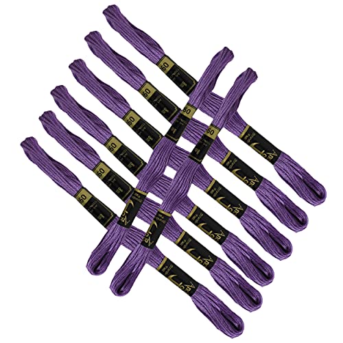 Hilos de algodón para bordado, 25 unidades, morado claro miniatura 3