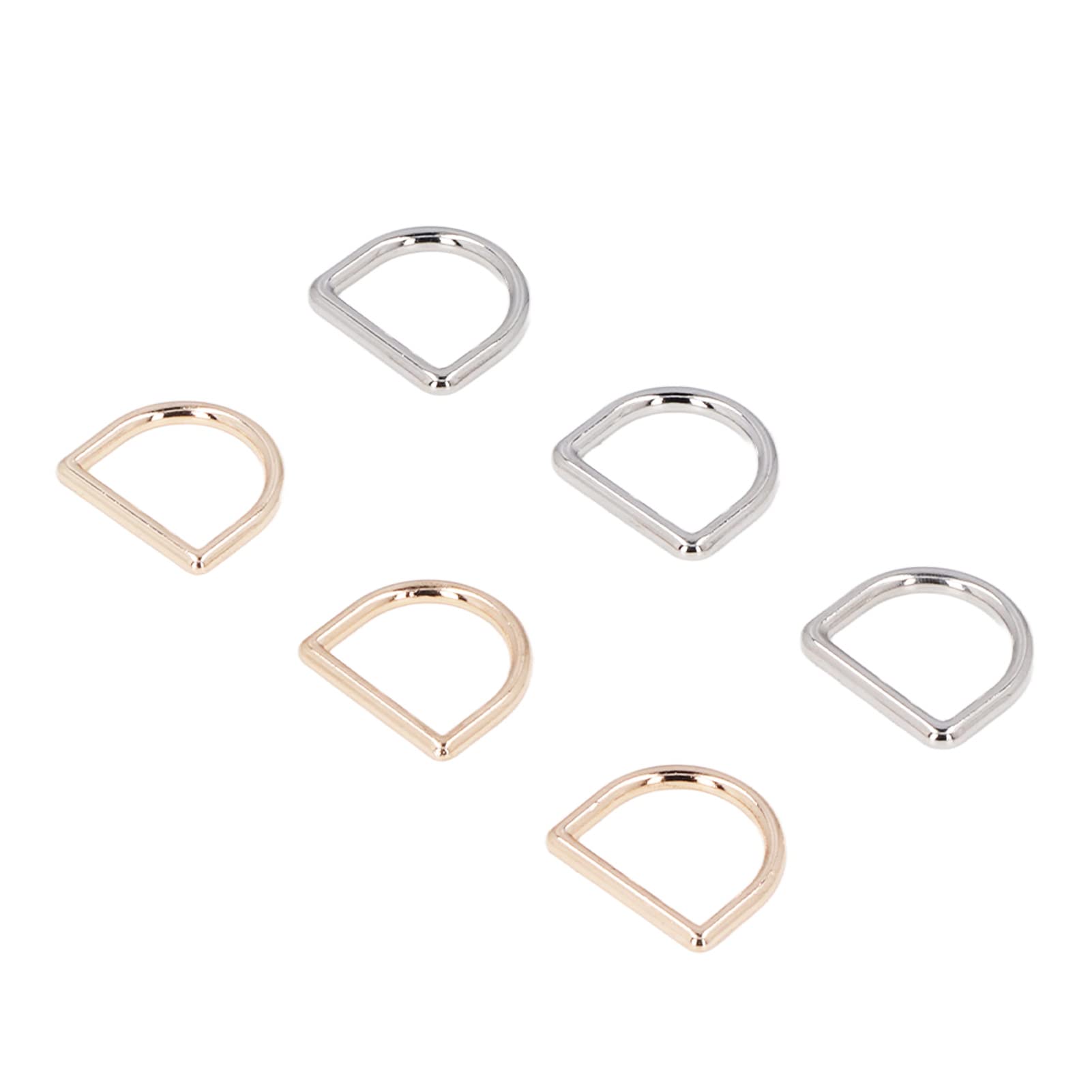 Metall-D-Ringe, stark belastbar, nahtlose Schnittstelle, Zinklegierung, Gold, Silber, D-Schnallen-Clips für DIY-Gürtel, Geldbörsen, Handtaschen, Rucksäcke, 120 Stück