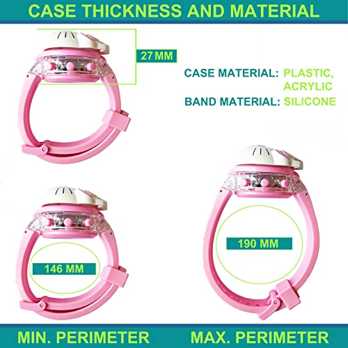 Image of Brishti 3D Cartoon Character Multicolored Glowing Digital Light and Girl's Analogue Wrist Watch | Unique 3D Cute Cartoon Character on Strap | Soft Silicone Strap | Suitable for Age 3-12 Year Kids