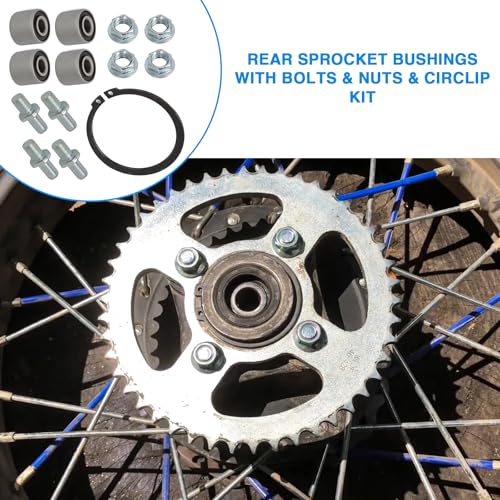 Image of Rear Sprocket Bushings with Bolts & Nuts & Circlip Kit for Hawk 250 / Hawk 250 DLX Carb Sprocket Bolt Kit for Motorcycle