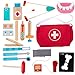 DRXX Kit Medico, Set di Giocattoli di Simulazione Dentista, Giocattoli Dentista per Bambini, Kit Medico in Legno Bambino Finta di Giocare a Giocattoli Dottore, Kit di Medicina Dentista Gioco di Ruolo