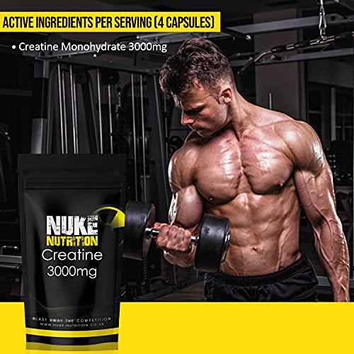 Nuke Nutrition Creatine Tablets 3000mg - 120 Tablets - Pure Creatine Monohydrate Supplements Boost Muscle Mass, Bulk & Strength - Excellent Pre Workout for Men & Women - Boost Energy & Performance Nuke Nutrition Creatine Tablets 3000mg - 120 Tablets - Pure Creatine Monohydrate Supplements Boost Muscle Mass, Bulk & Strength - Excellent Pre Workout for Men & Women - Boost Energy & Performance