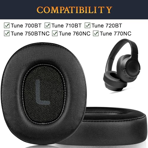 SOULWIT Earpads Replacement for JBL Tune 700(700BT)/710(710BT)/720(720BT)/750(750BT,750BTNC)/760(760NC)/770(770NC) Headphones - Image 2
