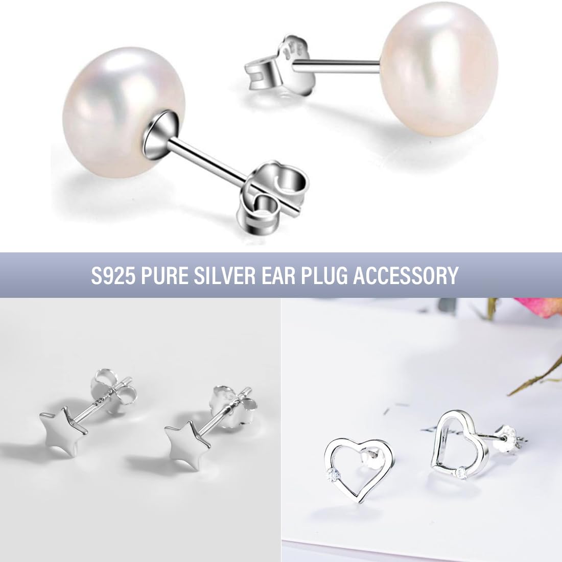 Argento Sterling 925 Chiusure a Farfalla per Orecchini, 12 Pezzi /6 Paia, Clip Sicuri per Gioielli