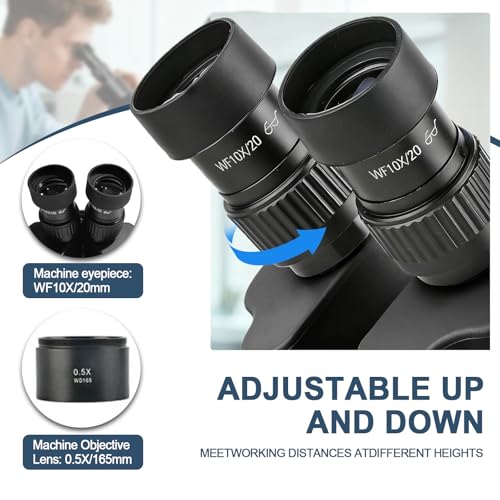 Image of Jewelry Microscope with Handle, 7X-45X Magnification with Multi-Directional Spring Stand, 0.5X Barlow Lens, Jewelers Microscope for Jewelry Engraving Setting Making
