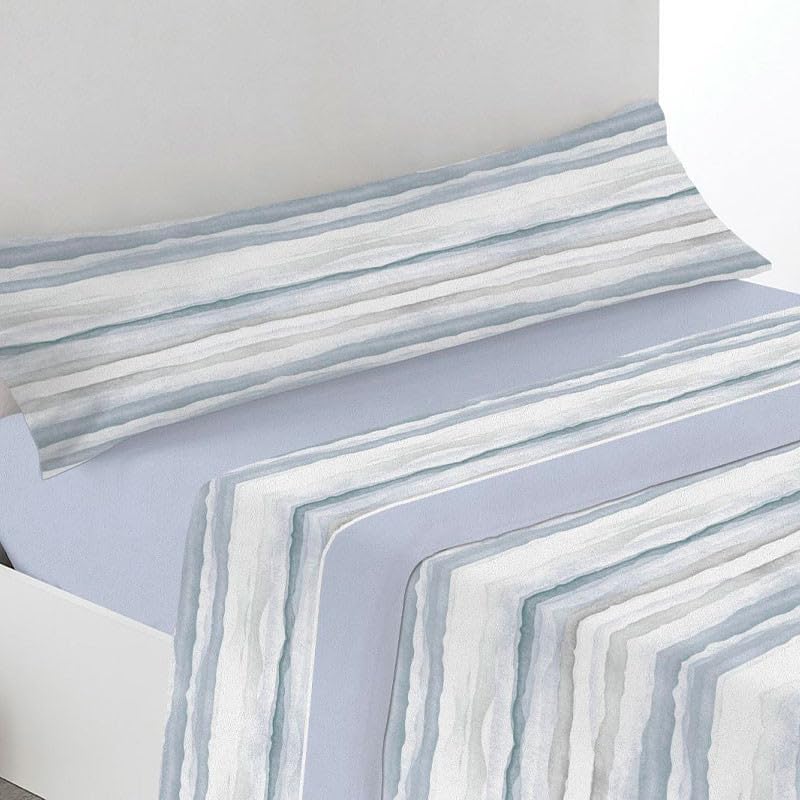 Rufino Díaz Juego Sábanas Invierno 3/4 Piezas Coralina Sheffield - Azul, 90 cm