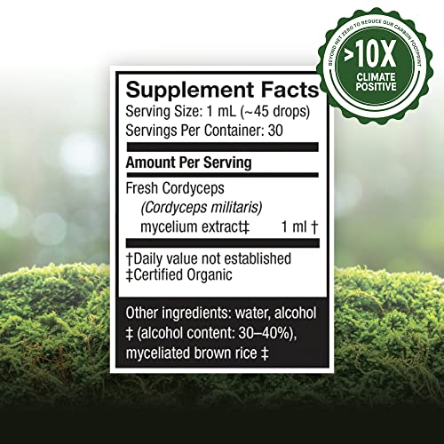 Host Defense, Cordyceps Extract, Supports Energy And Stamina, Mushroom Supplement, Plain, 1 Fl Oz #TOP2