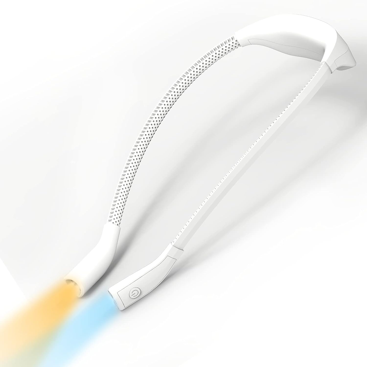 SHCOJA Rechargeable LED Book Light, Neck Hug Reading Lights for Relaxed Reading in Bed, Crafting, Camping, Hand-Free Super Flexible Arms Upgrade Stepless Dimming Switch (White) - - 