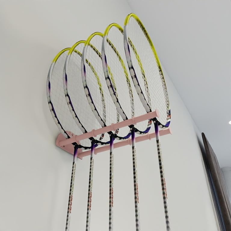 Rack para exhibir raquetas de bádminton y tenis miniatura 6