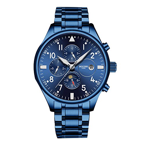 Preisvergleich Produktbild GWJ Herren Luxus Automatische Mechanische Stahl Wasserdicht Business Watch