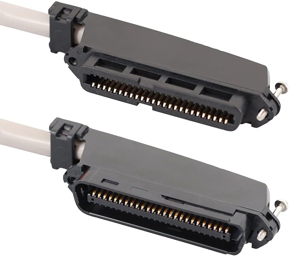 ICC Female to Male 25 Pair Telco Cable 10ft - Cat3 24AWG, 100% Solid Pure Copper, Gray Riser CMR Cable with 90 Degree 50 Pin Telco Connector for Voice and Low Data PBX Applications, 10 Feet