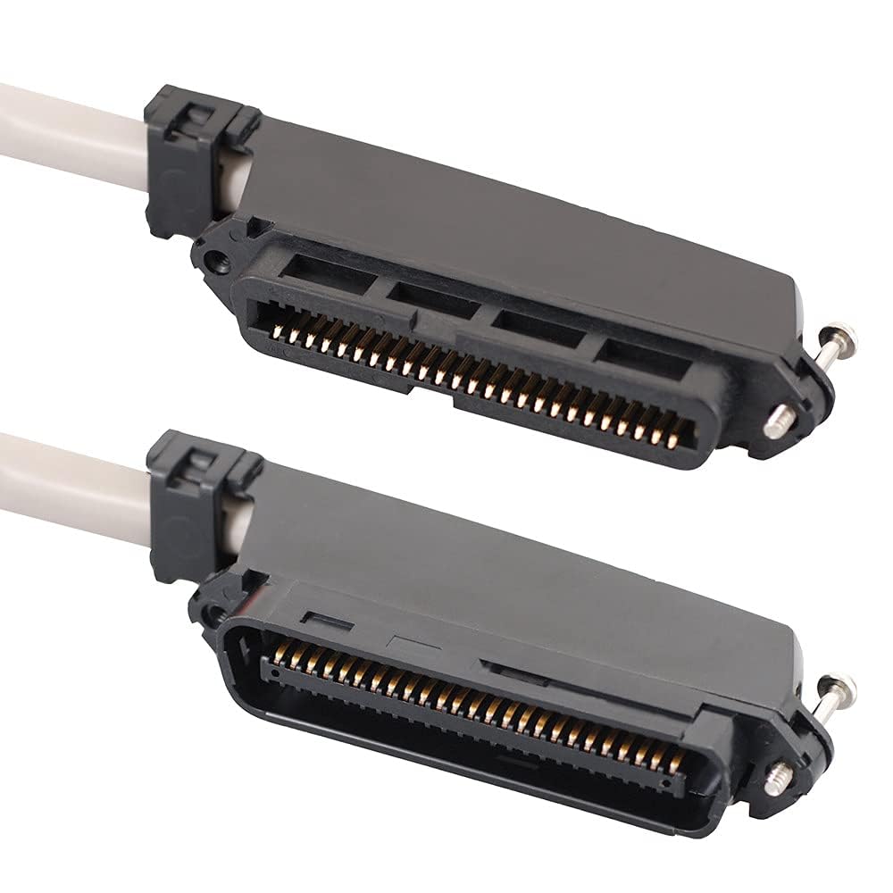 ICC Female to Male 25 Pair Telco Cable 10ft - Cat3 24AWG, 100% Solid Pure Copper, Gray Riser CMR Cable with 90 Degree 50 Pin Telco Connector for Voice and Low Data PBX Applications, 10 Feet