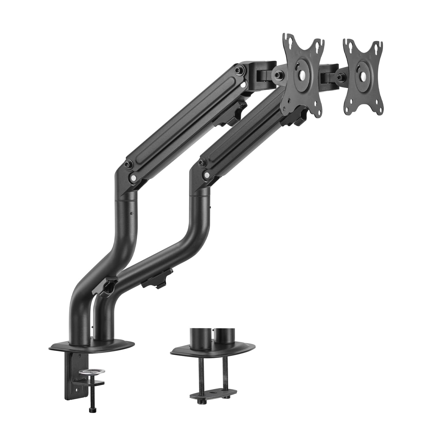 AISENS - DT32TSR-141 - Supporto da tavolo Eco controbilanciato girevole E inclinabile per monitor/TV 8 kg (3 pin, 2 braccia) da 17-32, nero