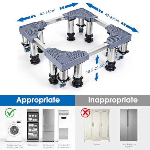Soporte lavadora secadora ajustable con ruedas carga 200kg 2