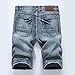 Lavnis Men's Casual Denim Shorts Classic Fit Distressed Summer Fashion Ripped Short Jeans Gray Blue 38