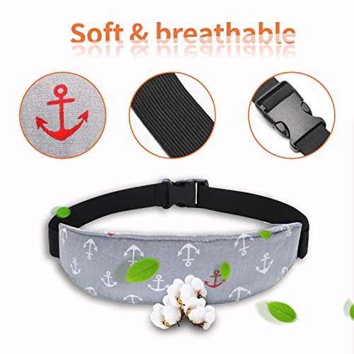 Image of Baby Carseat Head Support,Car seat Straps Pillow Support Ban,Stroller Neck Relief Strap Headrest,Slumber Sling Sleep Positioner for Toddler Infants Child Children Kids(Gery Unicorn+Clouds)