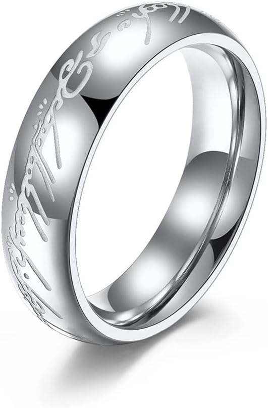 6mm Lord of Rings Mens Womens Gold Silver Magic Ring Luminous Glow Ring Glow in the Dark Wedding Band Comfort Fit