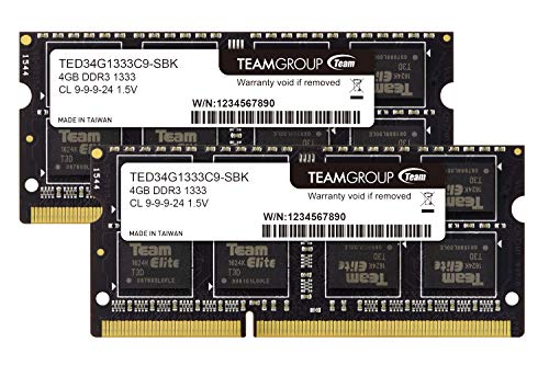 Team ノートPC用メモリ SO-DIMM-DDR3 永久保証 ECOパッケージ (1333Mhz PC3-10600 1.5V 4GBx2)