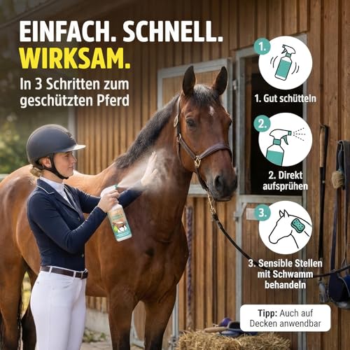 Green Hero Bremsen & Fliegenspray Pferd 500 ml | Sofortschutz gegen Bremsen, Fliegen, Mücken, Kriebelmücken & Hirschlausfliegen | Bremsenspray als Insektenschutz für Pferde
