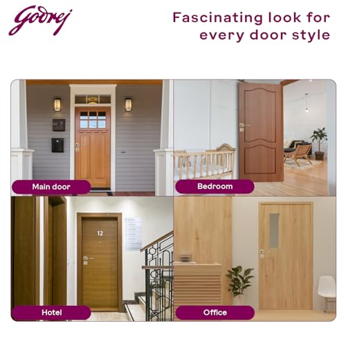 Image of Godrej Mortise Lock | Twist Rossette Home Decor Handle | Antique Brass Finish | 9 Inch Lockbody | 70 mm 1CK Cylinder - Knob from Inside and with 4 Keys| 5 Years Warranty