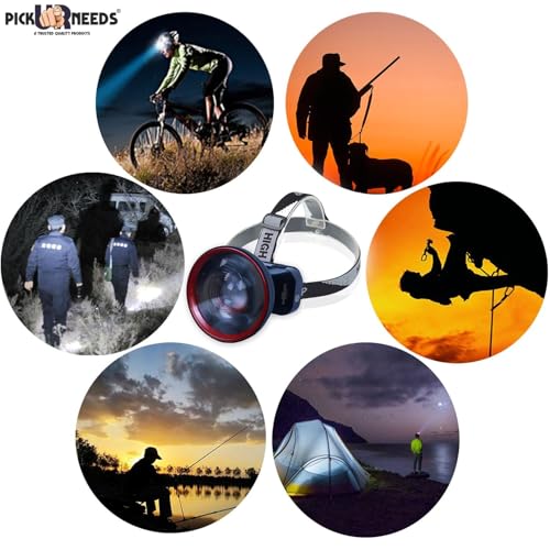 Image of Pick Ur Needs 20 Watt Super Power Head Lamp with 3 Mode LED Zoomable Head Light for Camping Torch