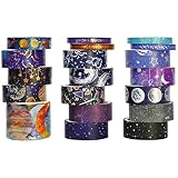 DEWEL マスキングテープ 19巻 クラフトテープ 星空 宇宙 DIYクラフト 紙テープ ラッピング プレゼント装飾 和紙テープ 金箔押し ジャーナル 手帳 プランナー