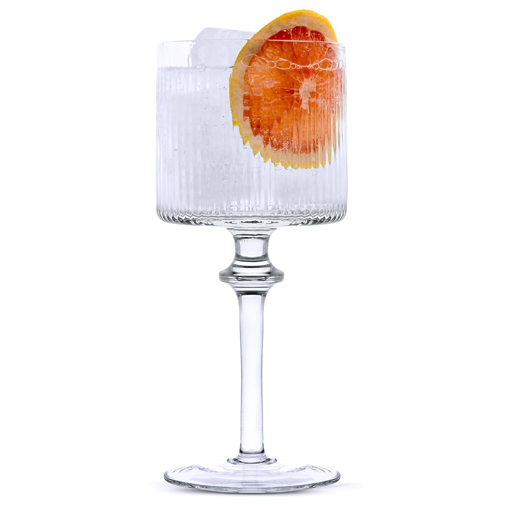FRESH LE TRIBUTE GIN | Ballonglas 4er Pack - 600ml | Perfekt für Gin & Tonic, Cocktails und Mixgetränke, Silber