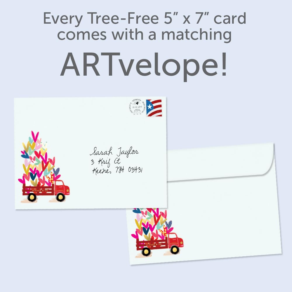 Tree-Free Greetings - Birthday Card - Artful Designs - 1 Card + Matching Envelope - Made in USA - 100% Recycled Paper - 5 x 7 - Special Delivery (GO61213)