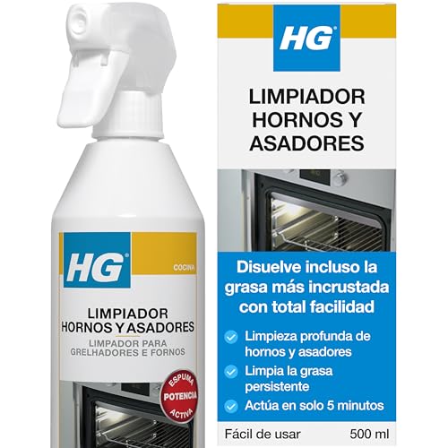 HG Spray Limpiador para Hornos, Asadores y Barbacoas, Elimina Restos de Comida Quemada y Grasa...