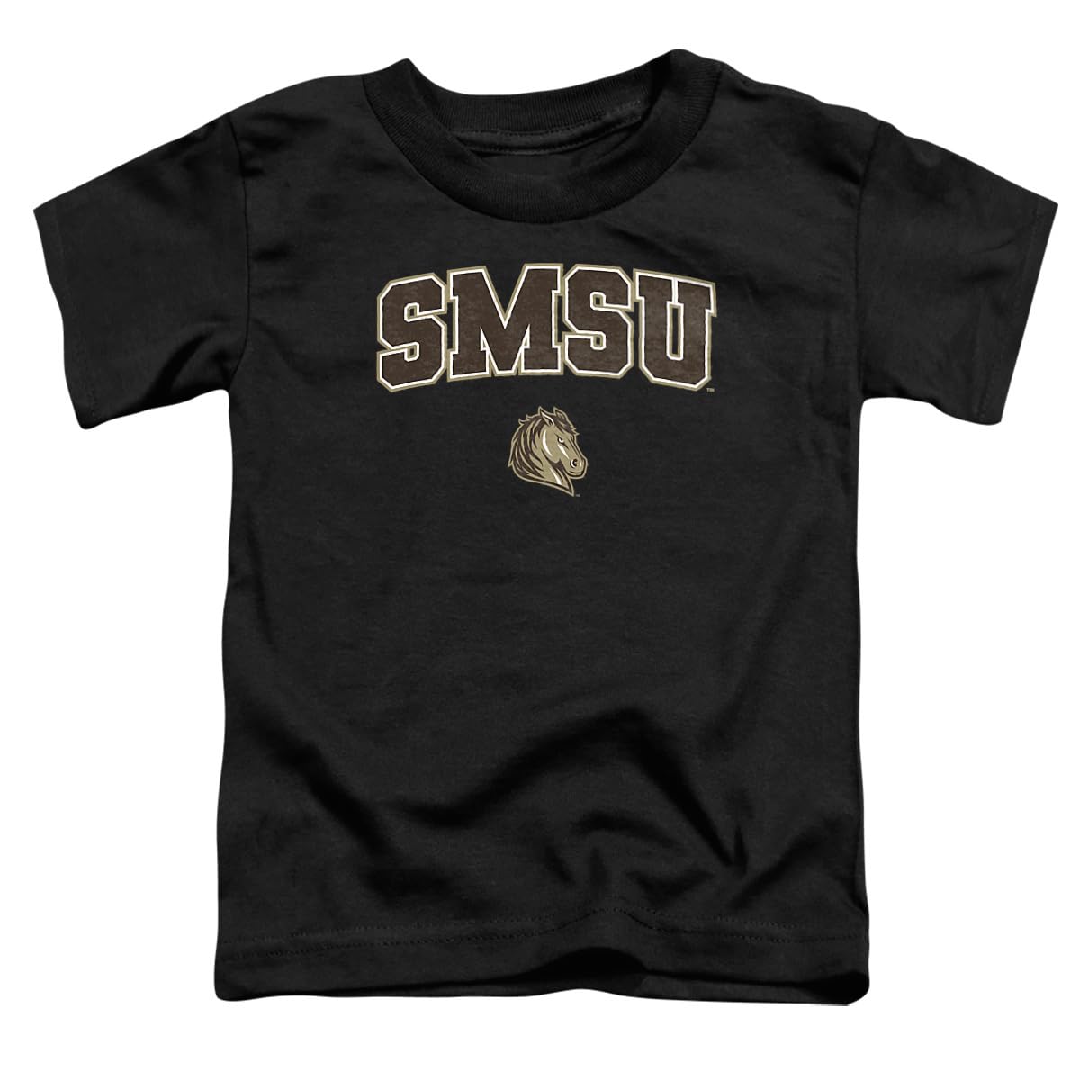 LOGOVISION Southwest Minnesota State University Arch Logo Black Kids T Shirt (4) for Toddler Boys and Girls, Black