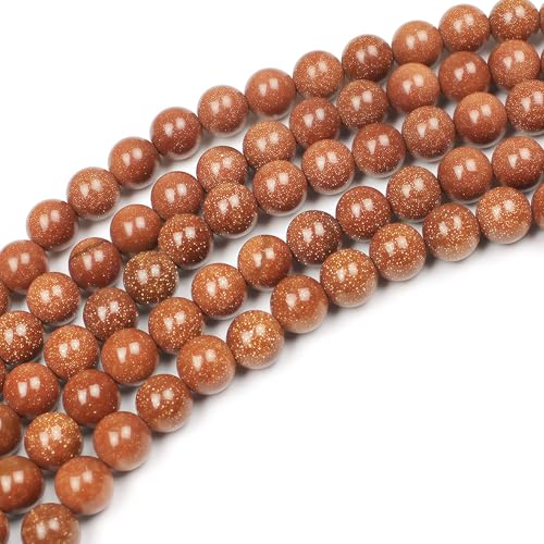 MJDCB AAA Natural Gold Sand Gemstone Loose Round Beads Spacer Beads for Jewelry Making (4mm) - Thumbnail 5