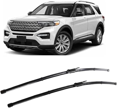 RESKIU Car Front Windshield Wiper Blade Set Replacement for Ford Explorer U625 MK6 2020-2024, All Season Windscreen Wipers Quiet Easy Installation