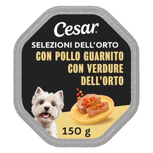 Cesar Selezioni dell'orto Cibo per Cane con Pollo con cuore di verdure dell'orto 150 g - 14 Vaschette