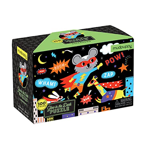 Image of Mudpuppy Superhero Glow in The Dark Jigsaw Puzzle