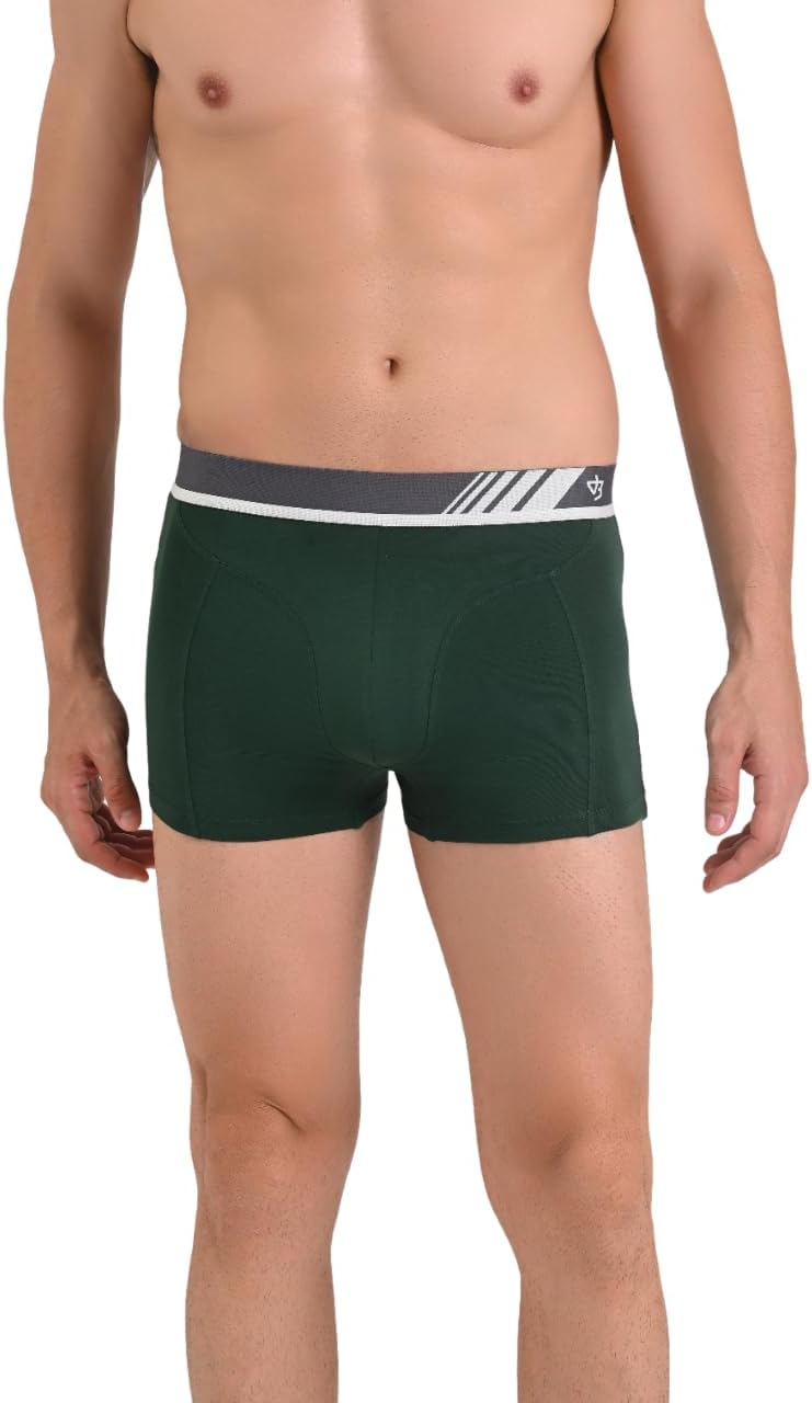 Cotton Blend Stretch Solid Trunks with Ultra Soft Waistband