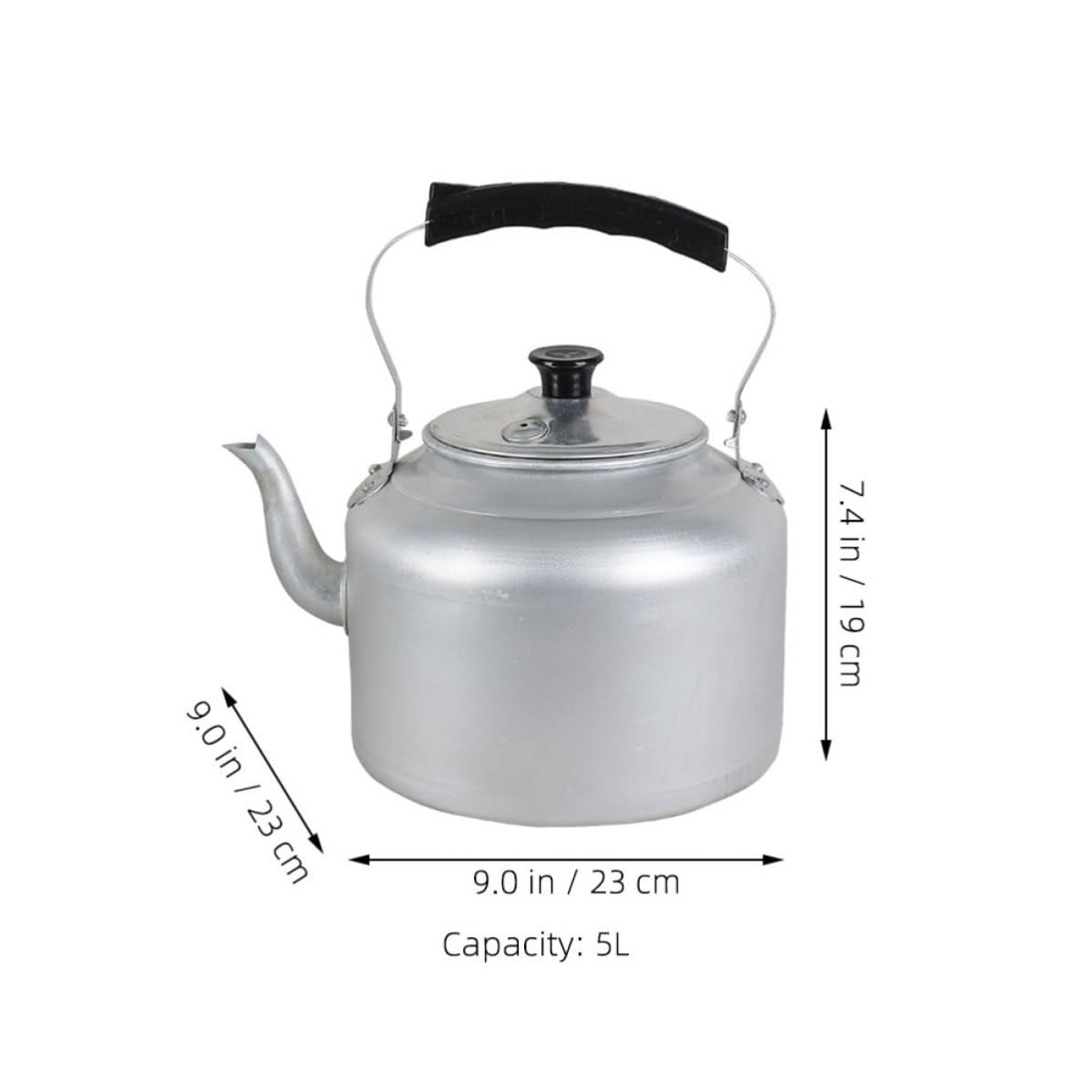 Tetera de Aluminio de 5l Asa, Estilo Vintage para Estufa