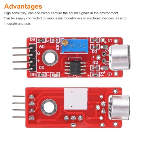 MECCANIXITY 4 Pcs Microphone Sound Sensor KY-037 Voice Detection Module Voice Sound Detection Sensor Module with Jumper Wire for Voice-Activated Switch - Image 5
