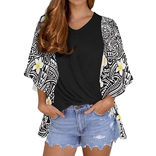JooMeryer Women Kimono Cardigan Starry Night Print Half Sleeve Chiffon Cover Ups