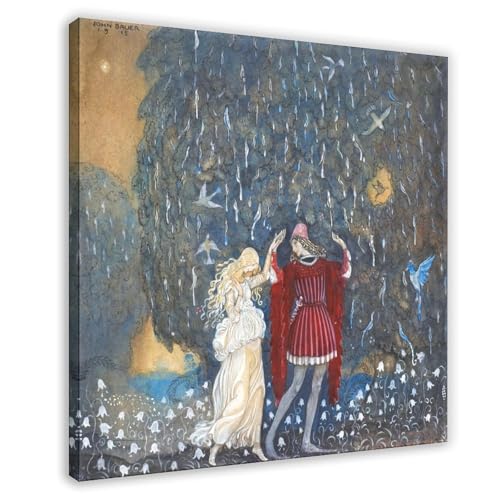 Impressions sur toile Lena Dances With The Knight John Bauer art mural 71 cm