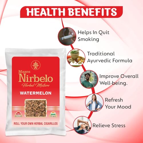 Nirbelo Watermelon Flavoured Roll Your Own Herbal Blend | Tobacco and Nicotine Free | Pack of 1-35 Gram