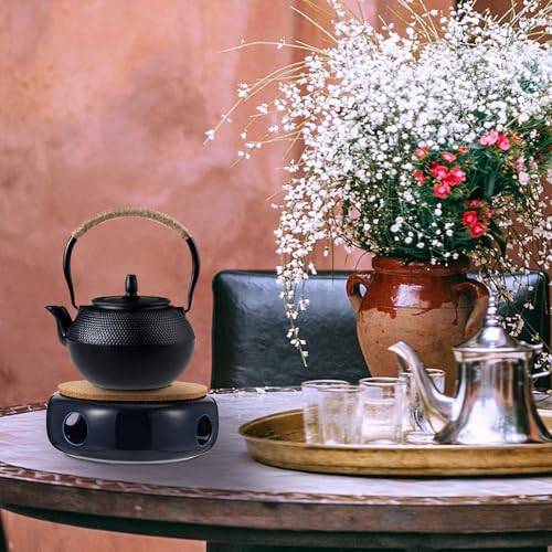 Chauffe-théière céramique bleu pour éviter que le thé ne refroidisse sur la table