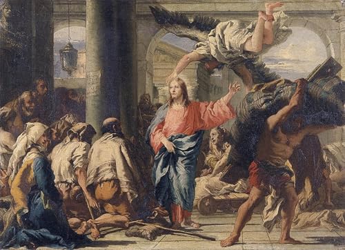 Lienzo Cristo en el estanque de Betesda de Domenico Tiepolo, mural vintage de 60x90cm