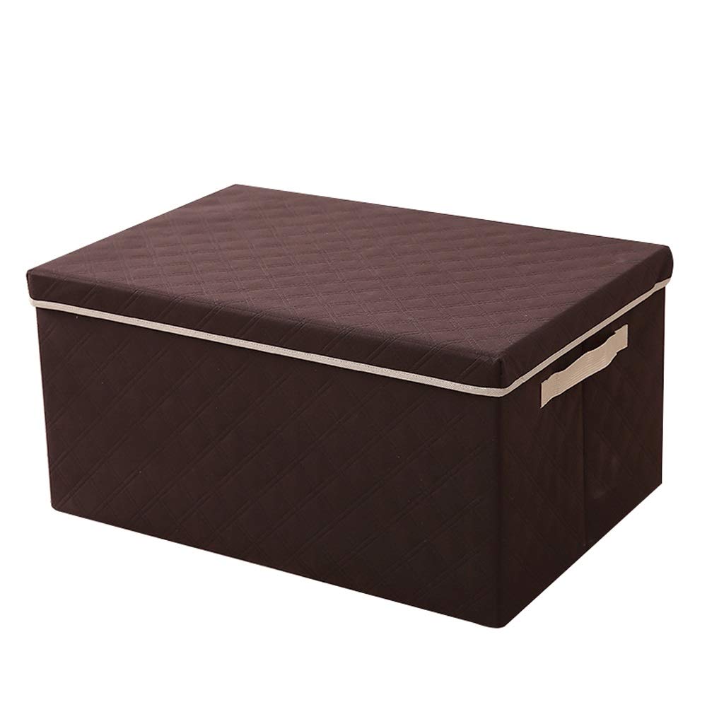ETRGFTHU Storage box Fabric Folding Storage box Home car Wardrobe Clothes Storage Artifact Thickened Non-woven Fabric Breathable, Healthy and Odorless(Brown,50x40x30cm)