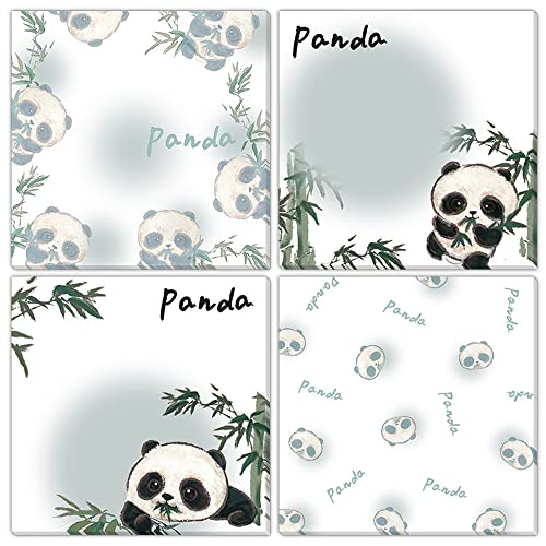 Carnet de notes adhésifs panda mignon Lot de 8 blocs mémo autocollants pour bureau