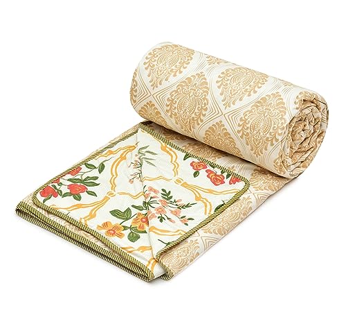 COZY FURNISH Super Soft Brushed Microfiber Cotton 3 Layer Breathable Double Dohar Lightweight Bed Dohar 84X96 Inches 213X243(CM) Flannel Dohar Throws for Bed| TC - 144, Multicolor