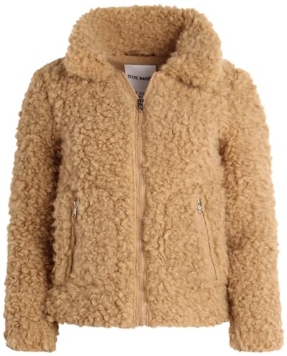 Steve Madden Girls' Jacket – Zip Up Sherpa Fleece Sweatshirt Jacket – Casual Teddy Coat for Girls (4-16)
